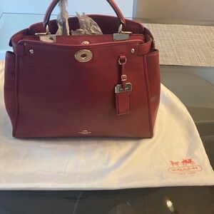 Coach Red Gramercy  Leather Satchel